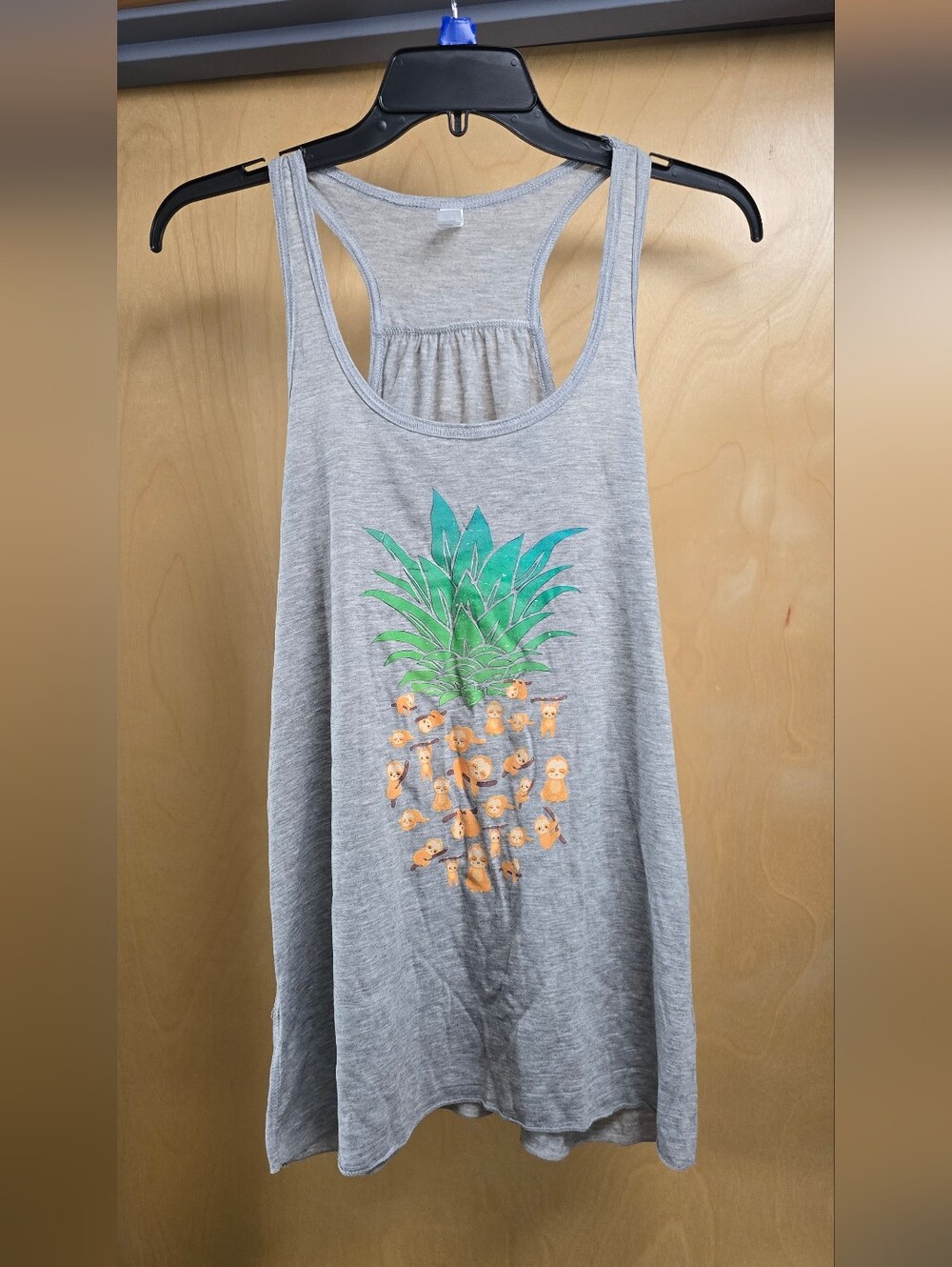 Bella Canvas Light Gray Racerback Tank with Pineapple Graphic